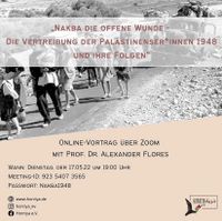 Nakba die offene Wunde - Die Vertreibung der Palestinenser-innen 1948 und ihre Folgen